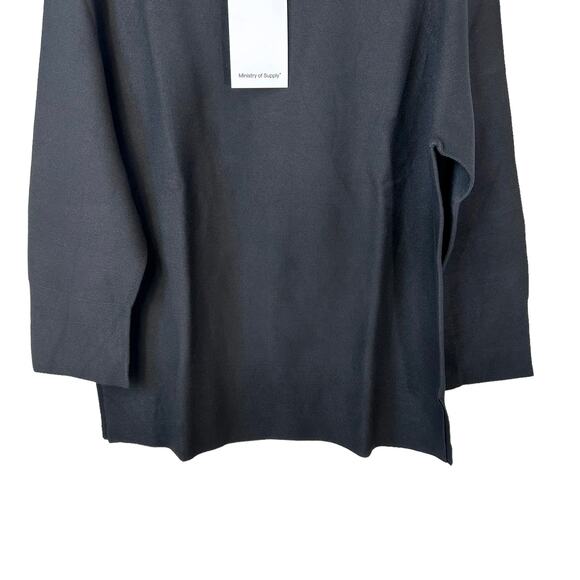 NWT Ministry of Supply Women's 3D Print Knit Slouchy Sweater Black Small USA - Picture 5 of 7